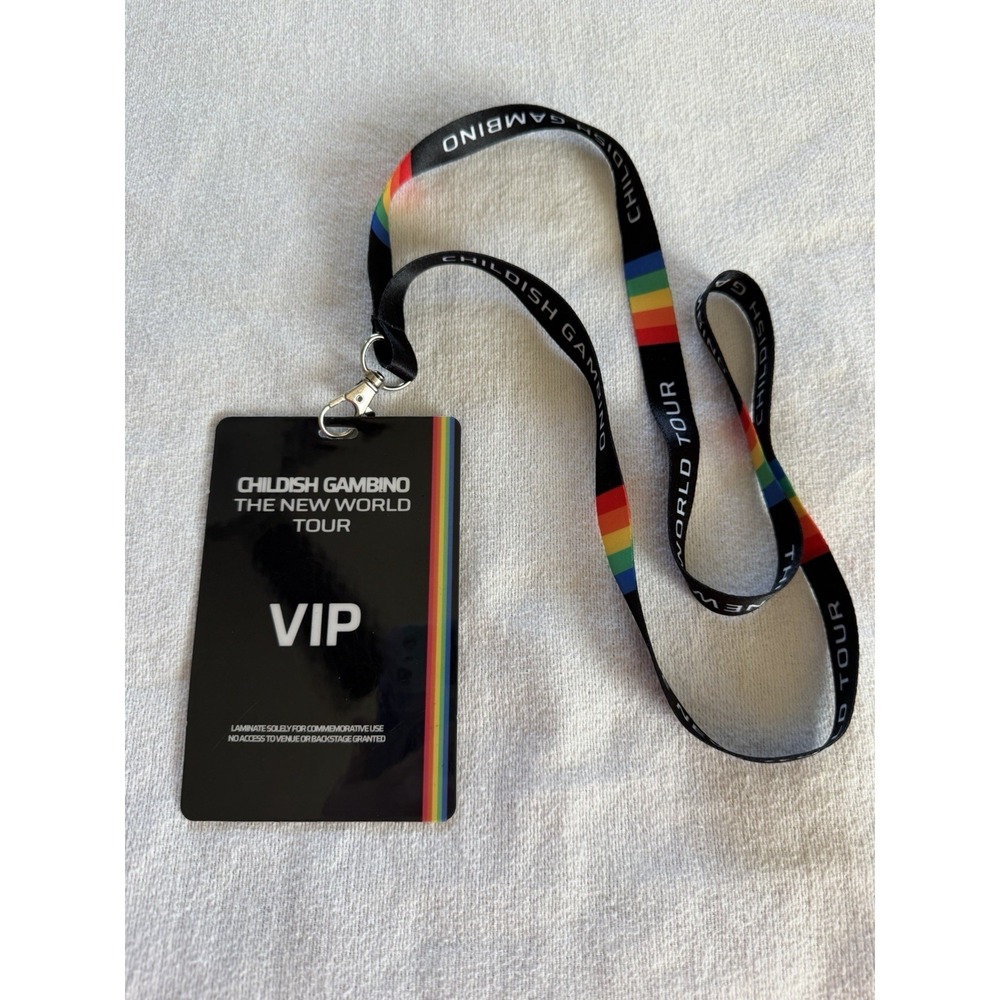 Childish Gambino VIP Lanyard Pass New World Tour w/ Willow Rare Concert Badge
